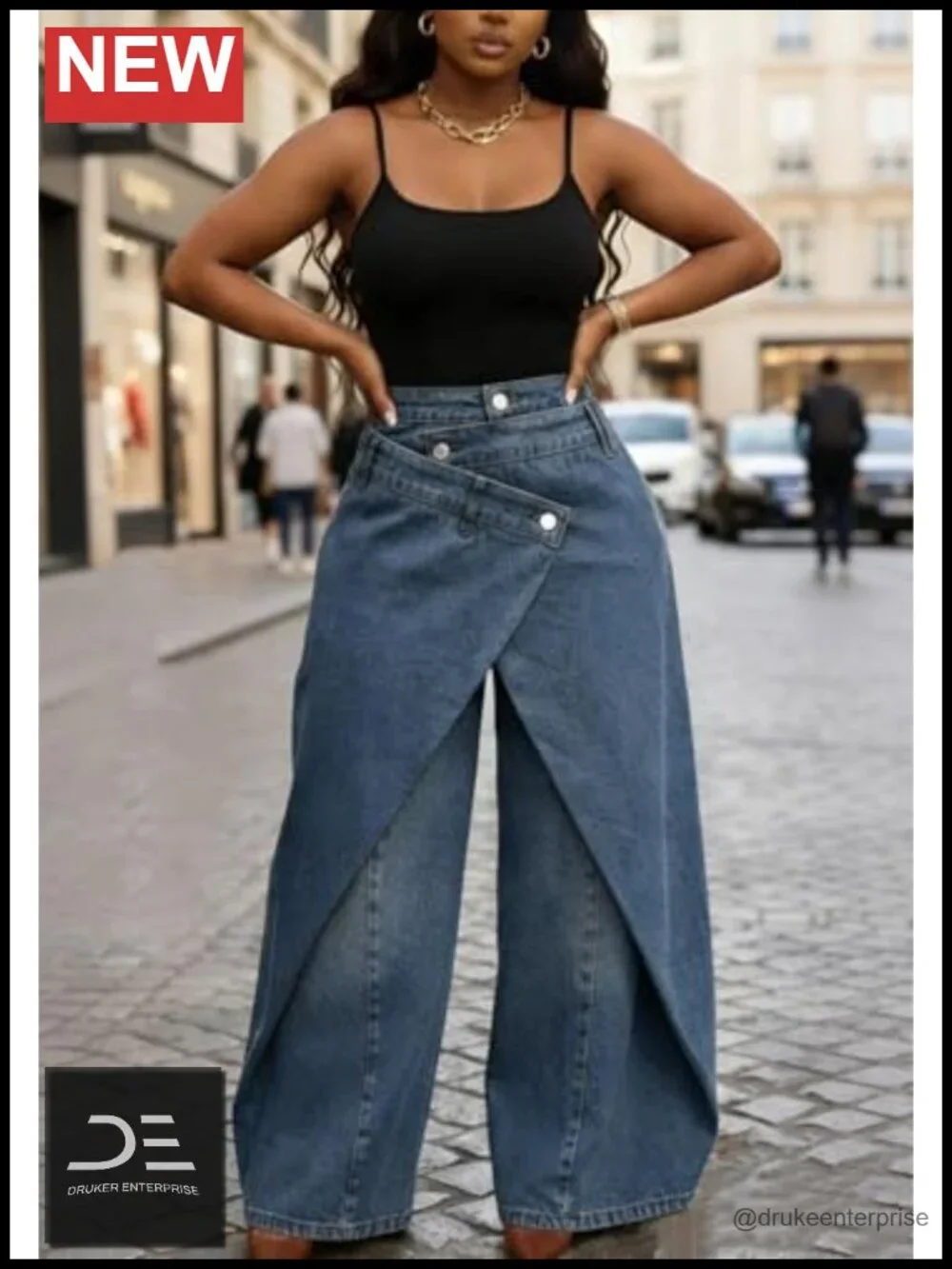 Womens Asymmetrical Cargo Jeans Baggy Y2K Wide Leg Denim Pants